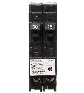 Siemens - 15 Amp Molded Case Circuit Breaker Plug-In - 30/15 Amp - 1 Pole - 120 Volt