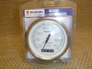 FARIA CHESAPEAKE WHITE SS 4" TACHOMETER W/SUZUKI MONITOR -